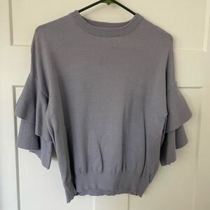 Blue/Purple She + Sky Ruffle Sleeve Sweater